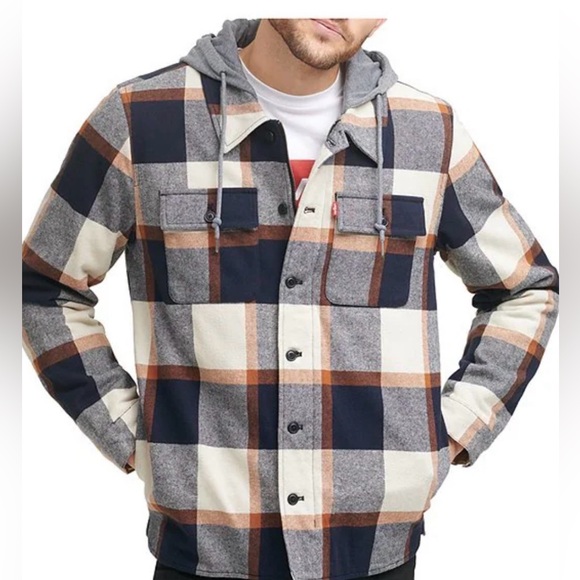 Levi's Other - Levi’s Plaid Sherpa Lined Hoodie Jackets,a versatile midweight “shacket”